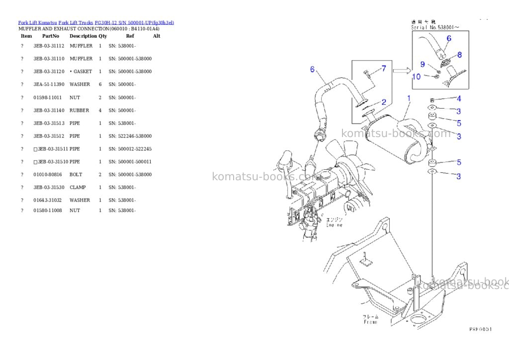 Komatsu fg30h-12 s/n 500001-up Parts catalog cover Page 3