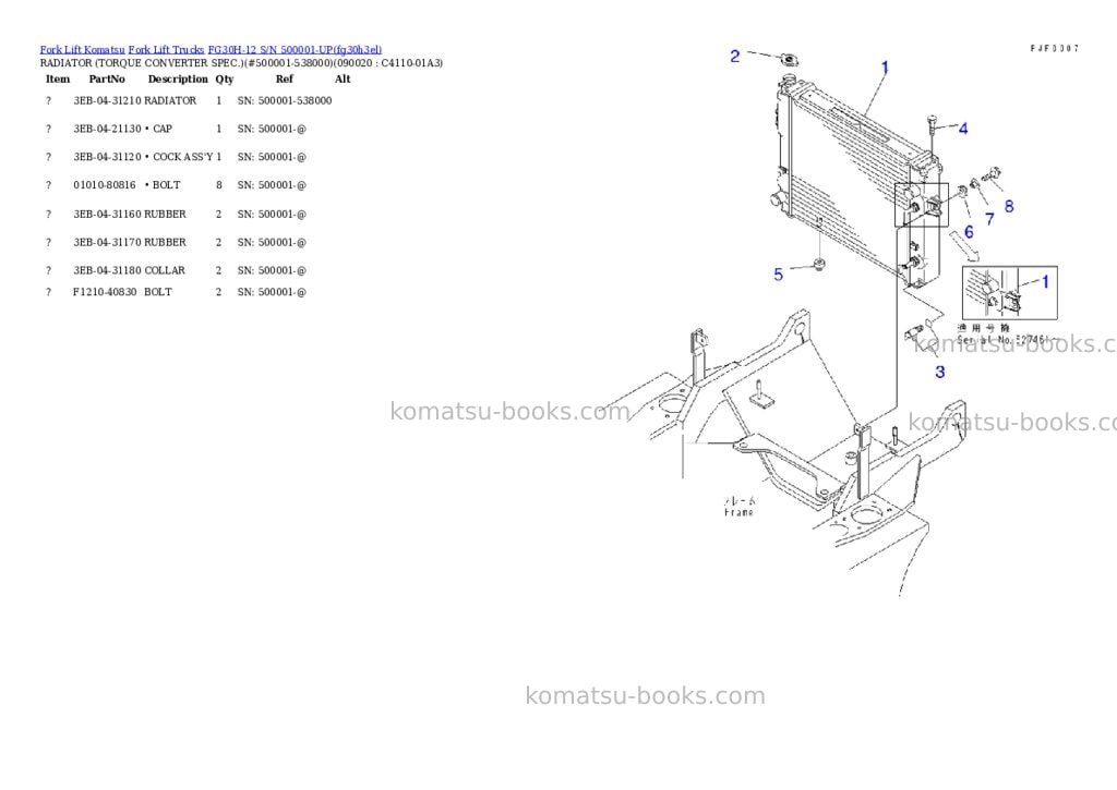 Komatsu fg30h-12 s/n 500001-up Parts catalog cover Page 5