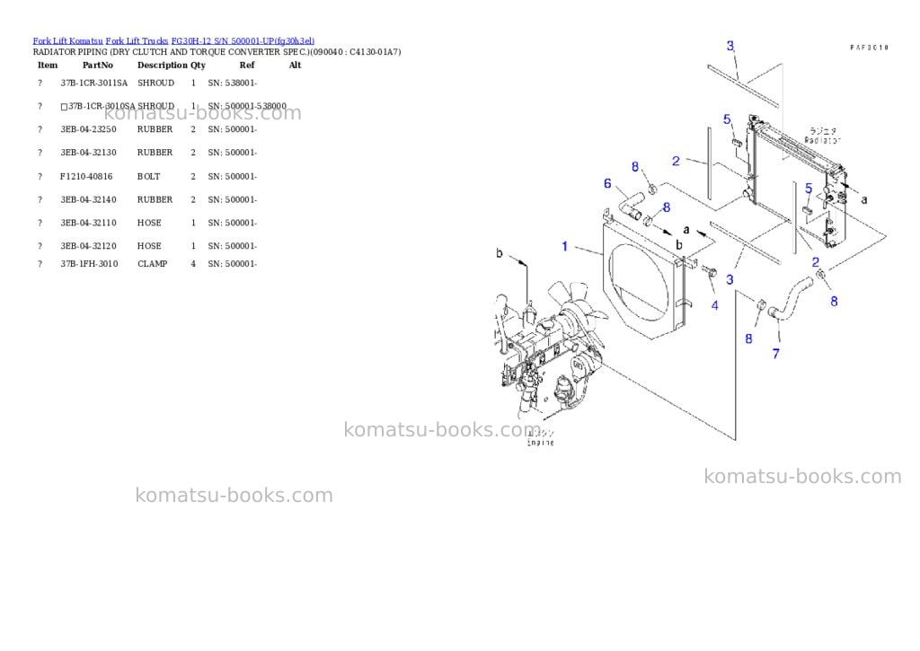 Komatsu fg30h-12 s/n 500001-up Parts catalog cover Page 7
