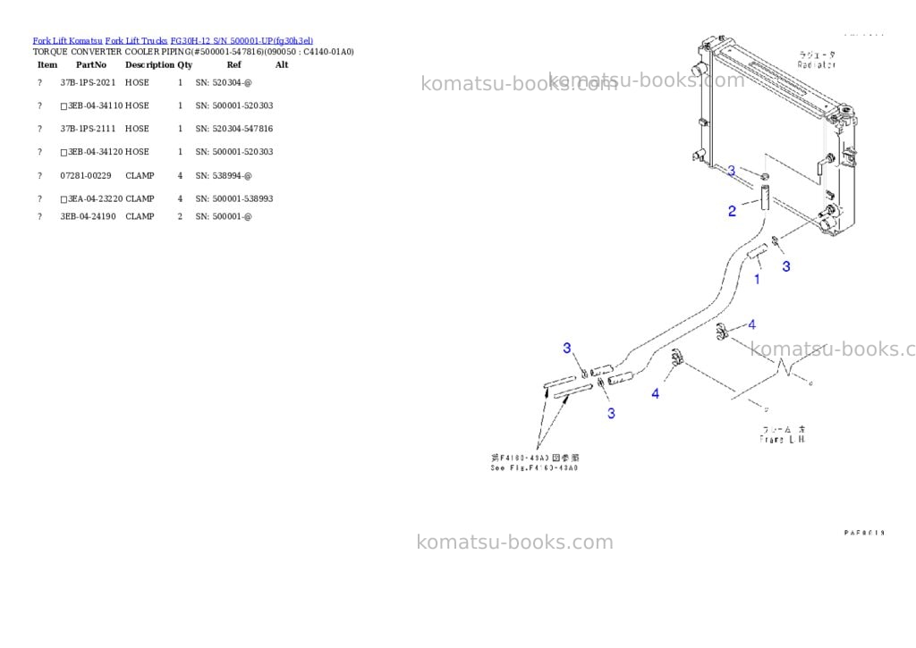 Komatsu fg30h-12 s/n 500001-up Parts catalog cover Page 8