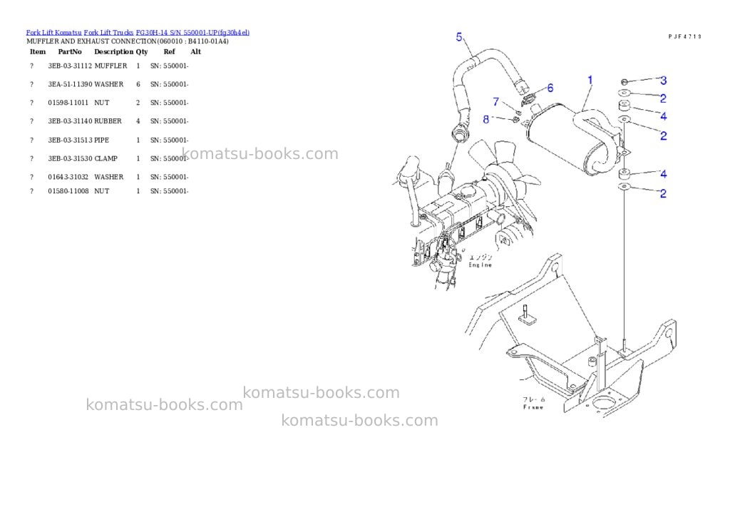 Komatsu FG30H-14 S/N 550001-UP Parts catalog cover Page 4 Komatsu FG30H-14 S/N 550001-UP Parts catalog cover Page 4