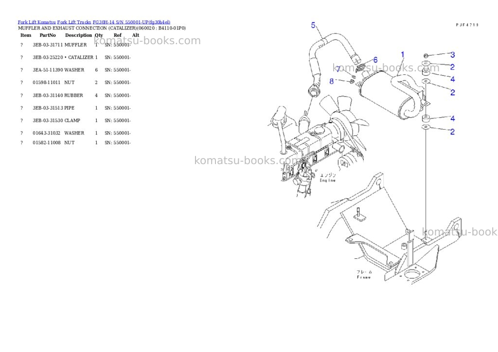 Komatsu FG30H-14 S/N 550001-UP Parts catalog cover Page 5 Komatsu FG30H-14 S/N 550001-UP Parts catalog cover Page 5