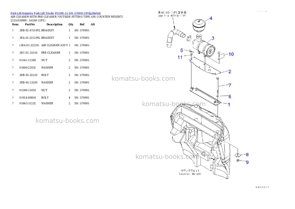 Komatsu fg30n-15 s/n 570001-up Parts catalog cover Page 5