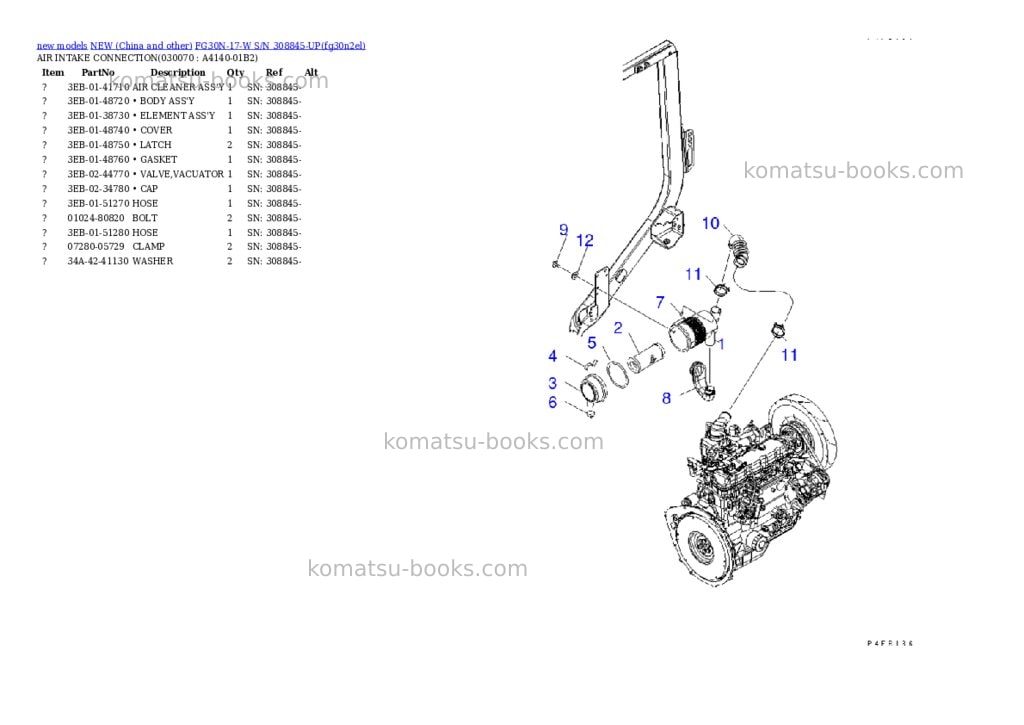 Komatsu fg30n-17-w s/n 308845-up Parts catalog cover Page 6