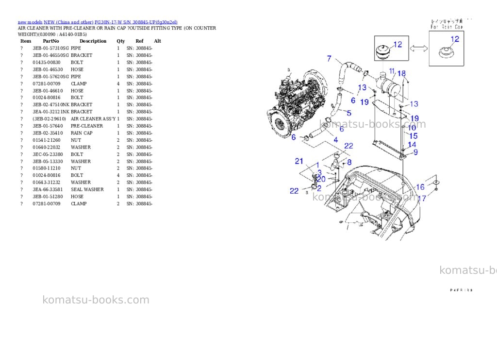 Komatsu fg30n-17-w s/n 308845-up Parts catalog cover Page 8