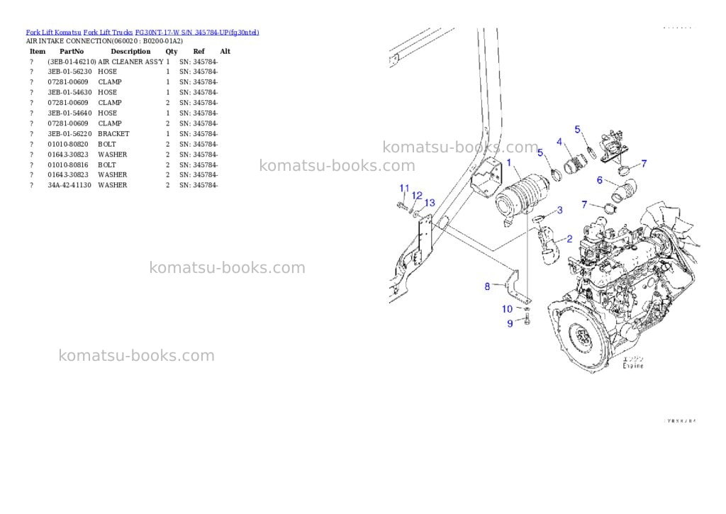 Komatsu FG30NT-17-W S/N 345784-UP Parts catalog cover Page 5