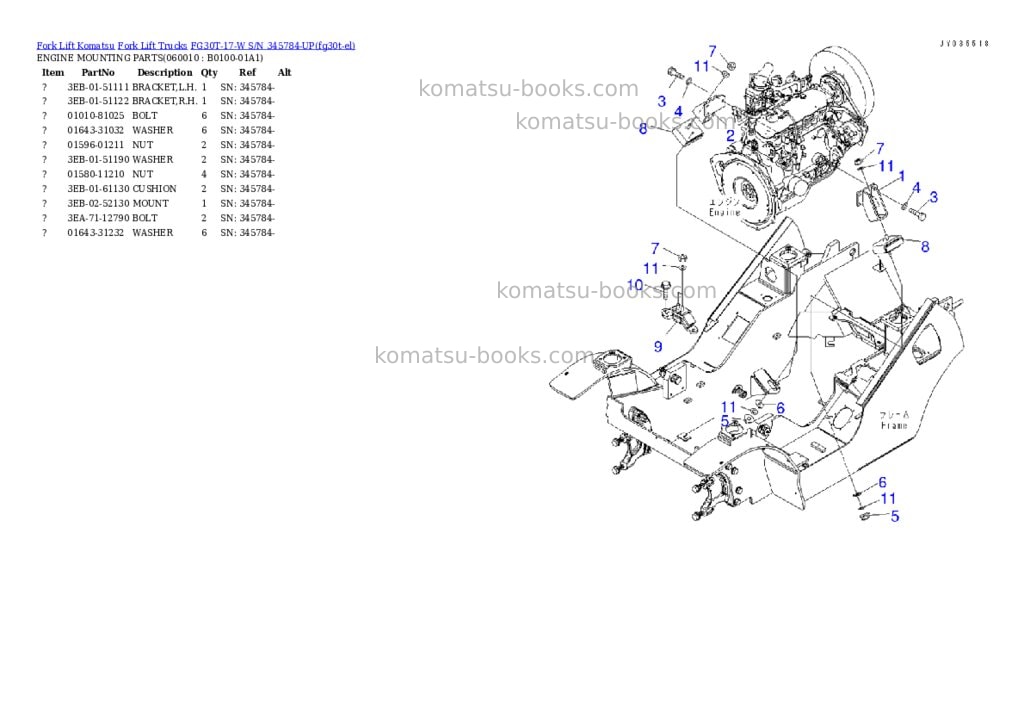 Komatsu FG30T-17-W S/N 345784-UP Parts catalog cover Page 5