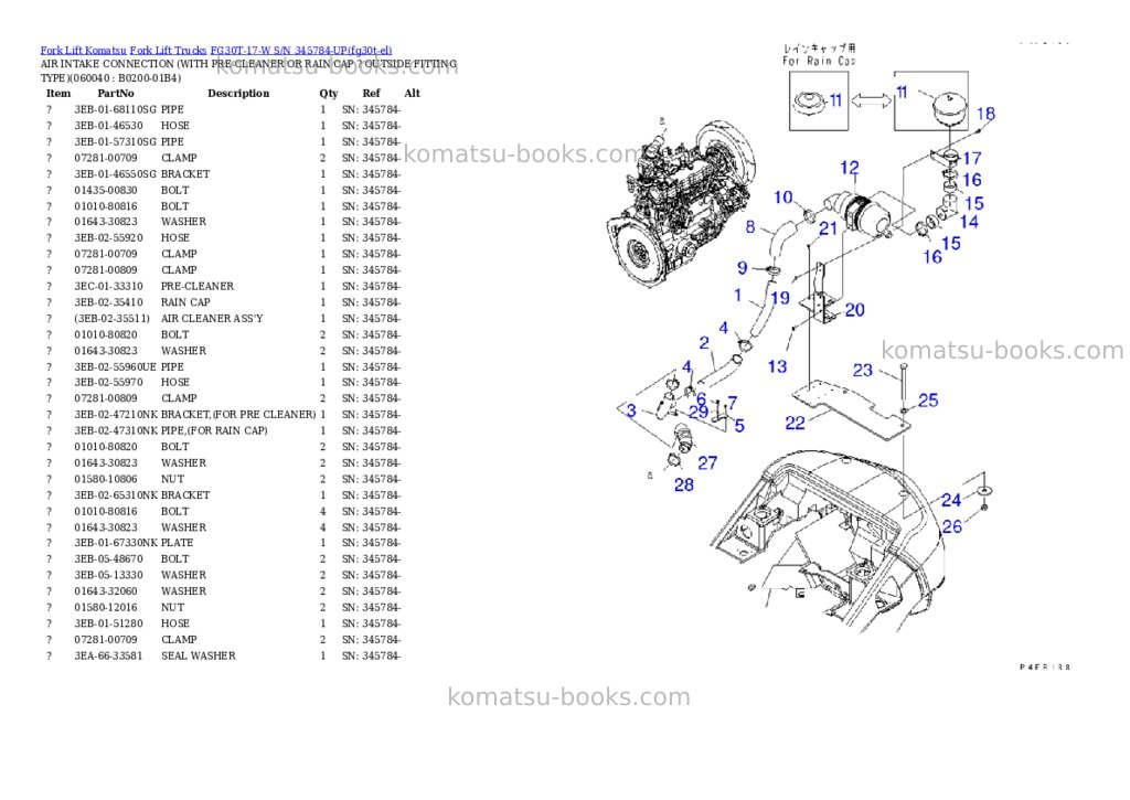 Komatsu FG30T-17-W S/N 345784-UP Parts catalog cover Page 8
