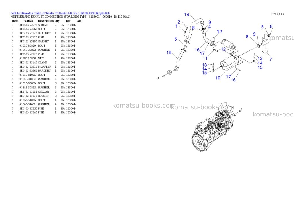 Komatsu FG35/40-10-B S/N 136100-137636 Parts catalog cover Page 7 Komatsu FG35/40-10-B S/N 136100-137636 Parts catalog cover Page 7