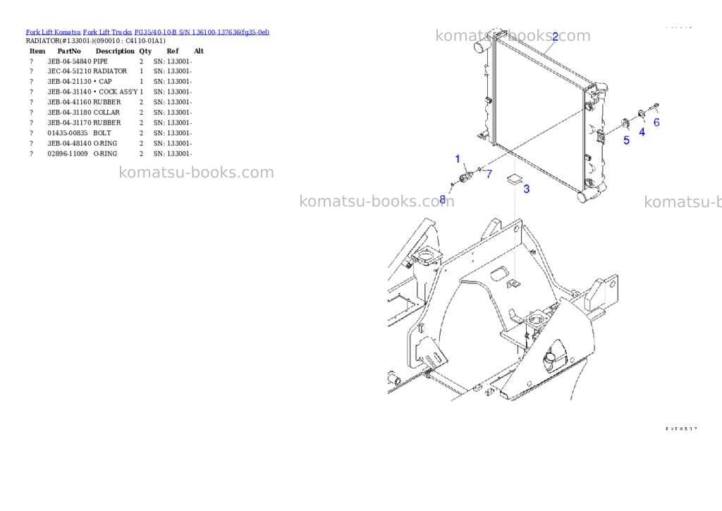 Komatsu FG35/40-10-B S/N 136100-137636 Parts catalog cover Page 9 Komatsu FG35/40-10-B S/N 136100-137636 Parts catalog cover Page 9