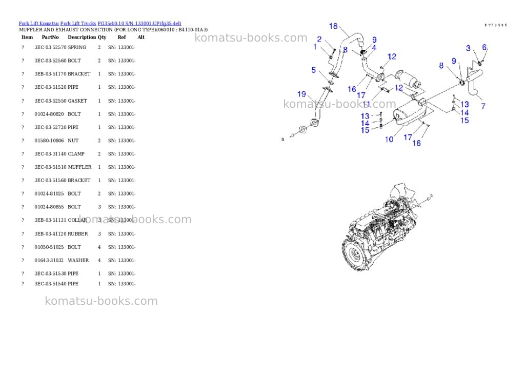 Komatsu FG35/40-10 S/N 133001-UP Parts catalog cover Page 8
