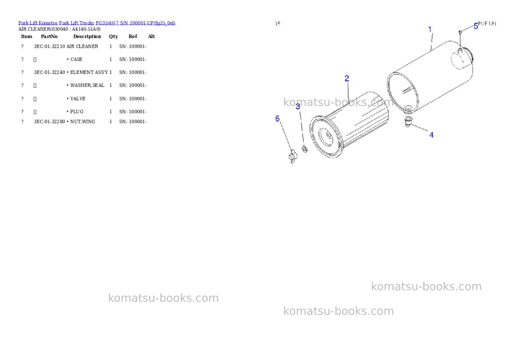 Komatsu fg35n/40n-10 s/n 133001-up Parts catalog cover Page 3