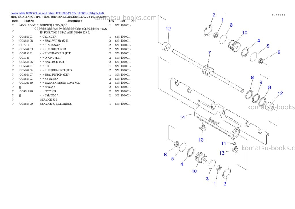 Komatsu fg35/40-at s/n 100001-up Parts catalog cover Page 10 Komatsu fg35/40-at s/n 100001-up Parts catalog cover Page 10