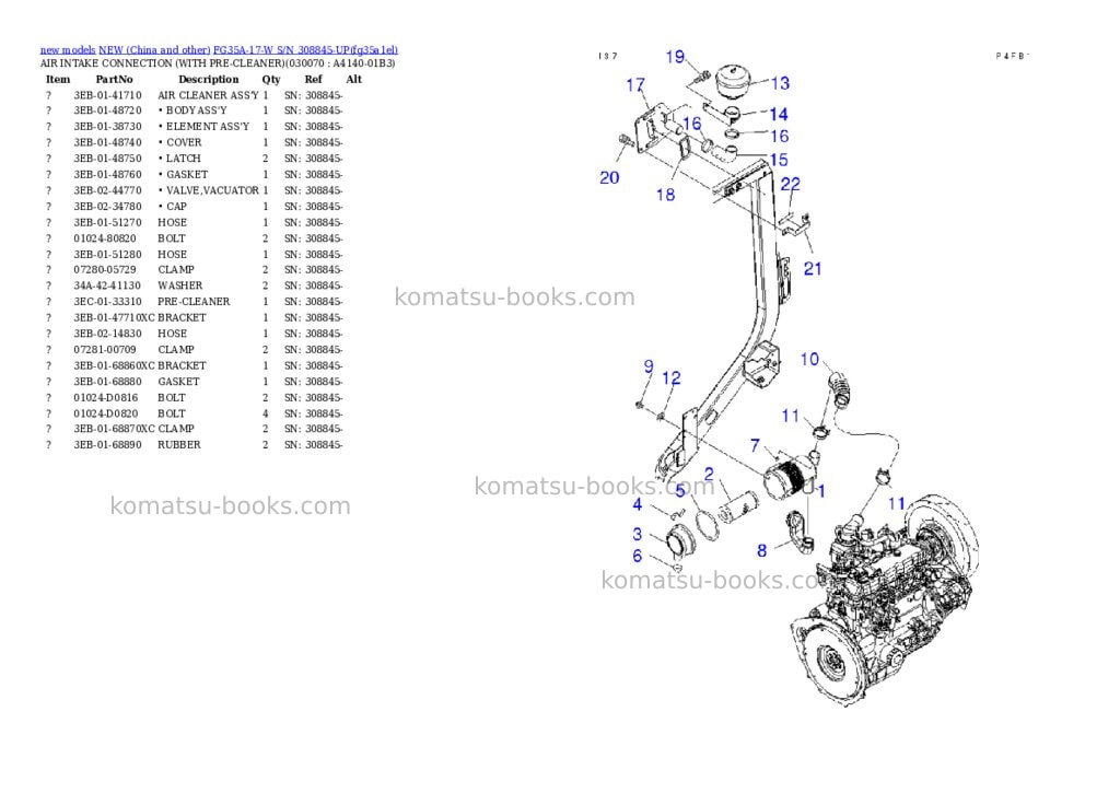 Komatsu fg35a-17-w s/n 308845-up Parts catalog cover Page 6 Komatsu fg35a-17-w s/n 308845-up Parts catalog cover Page 6