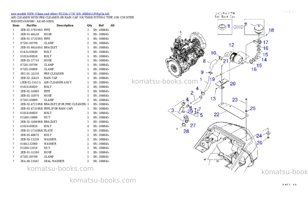Komatsu fg35a-17-w s/n 308845-up Parts catalog cover Page 7 Komatsu fg35a-17-w s/n 308845-up Parts catalog cover Page 7