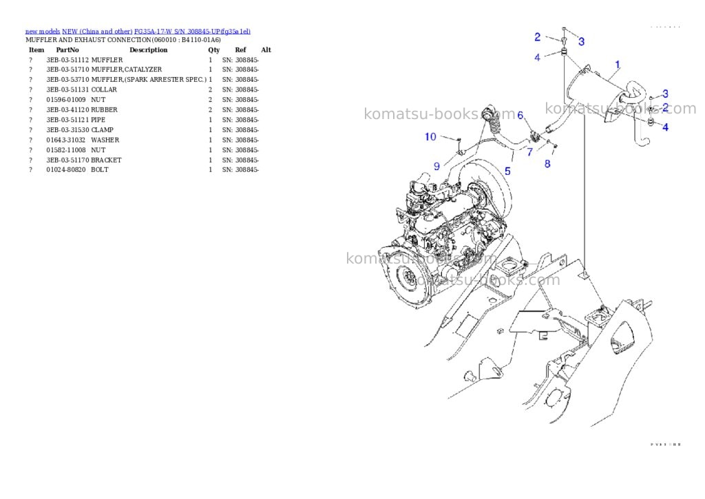Komatsu fg35a-17-w s/n 308845-up Parts catalog cover Page 9 Komatsu fg35a-17-w s/n 308845-up Parts catalog cover Page 9