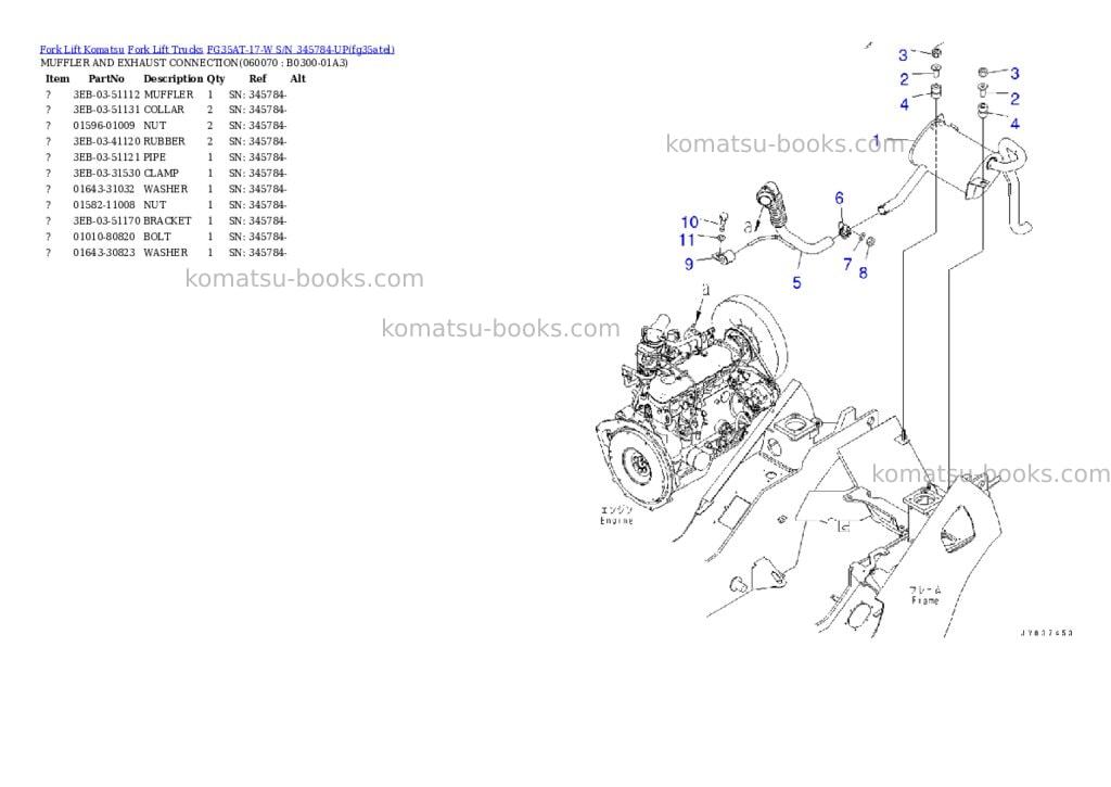 Komatsu FG35AT-17-W S/N 345784-UP Parts catalog cover Page 10
