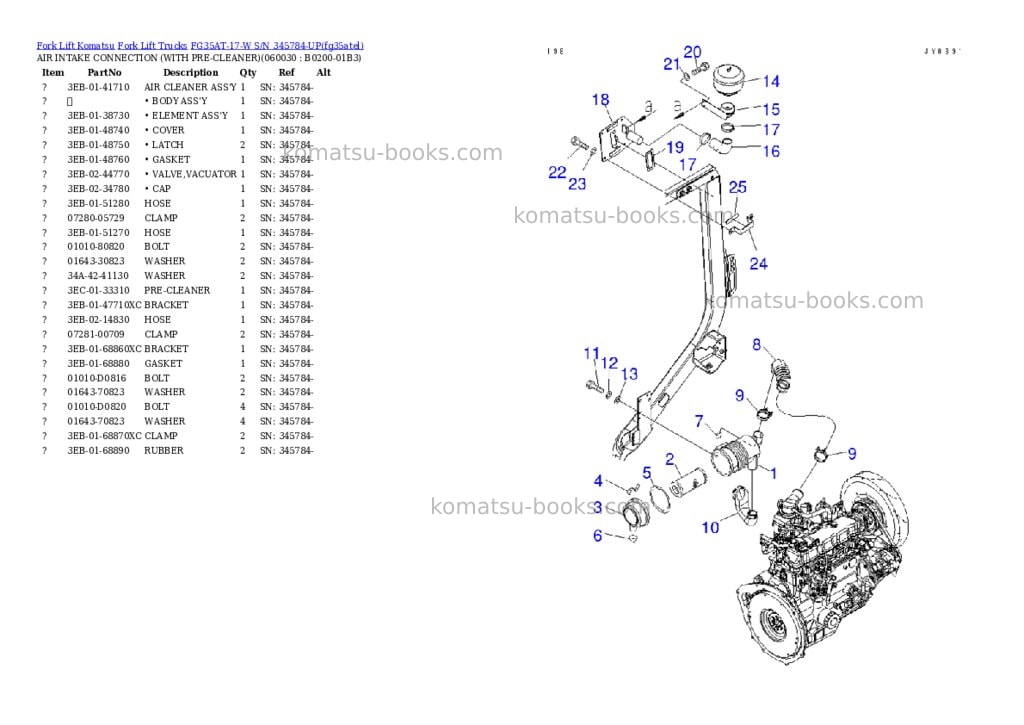 Komatsu FG35AT-17-W S/N 345784-UP Parts catalog cover Page 6