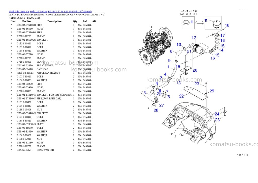 Komatsu FG35AT-17-W S/N 345784-UP Parts catalog cover Page 7