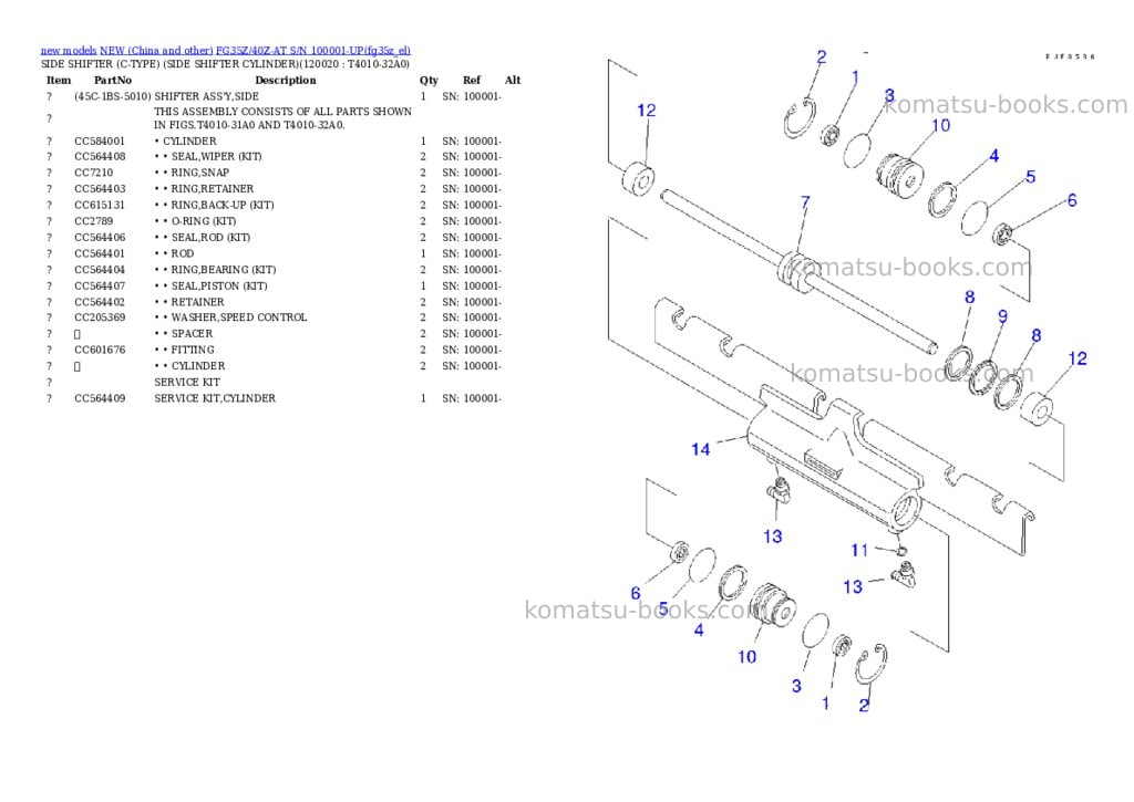 Komatsu fg35z/40z-at s/n 100001-up Parts catalog cover Page 10 Komatsu fg35z/40z-at s/n 100001-up Parts catalog cover Page 10
