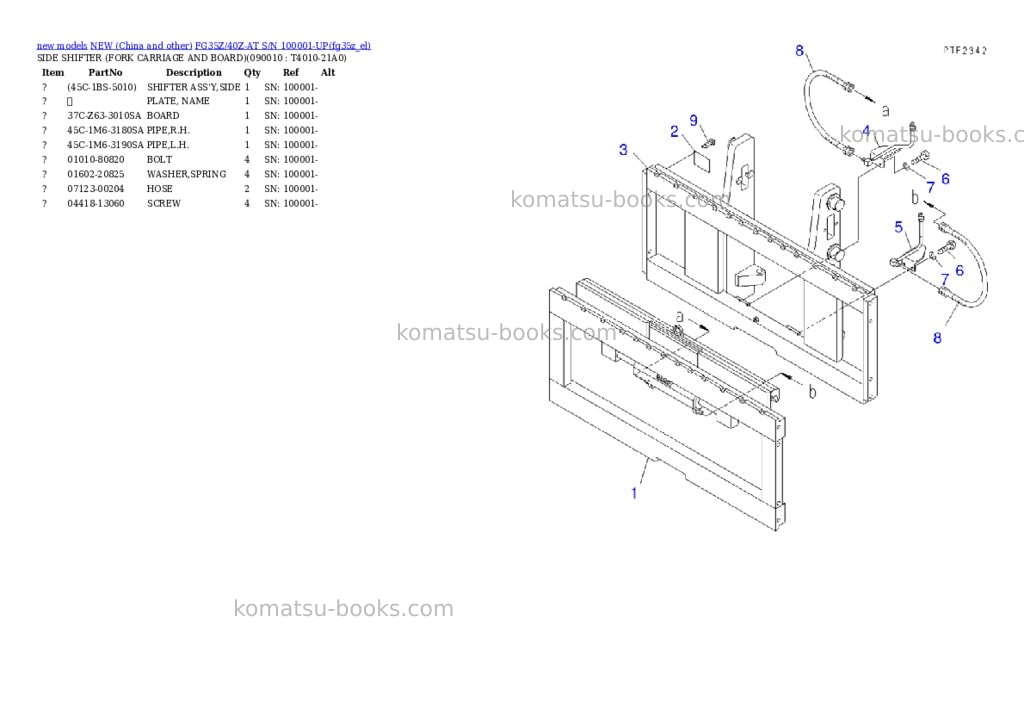 Komatsu fg35z/40z-at s/n 100001-up Parts catalog cover Page 6 Komatsu fg35z/40z-at s/n 100001-up Parts catalog cover Page 6