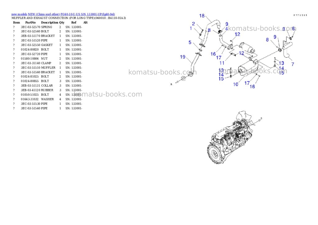Komatsu fg40-10-u-us s/n 133001-up Parts catalog cover Page 6