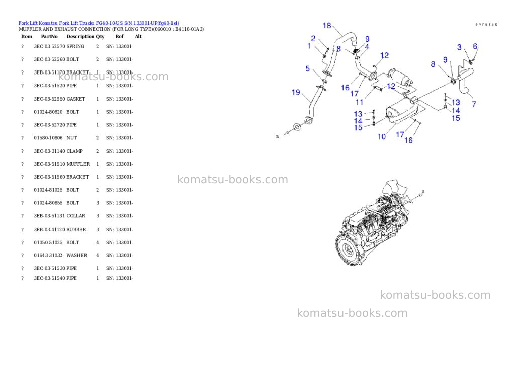 Komatsu fg40-10-us s/n 133001-up Parts catalog cover Page 5 Komatsu fg40-10-us s/n 133001-up Parts catalog cover Page 5