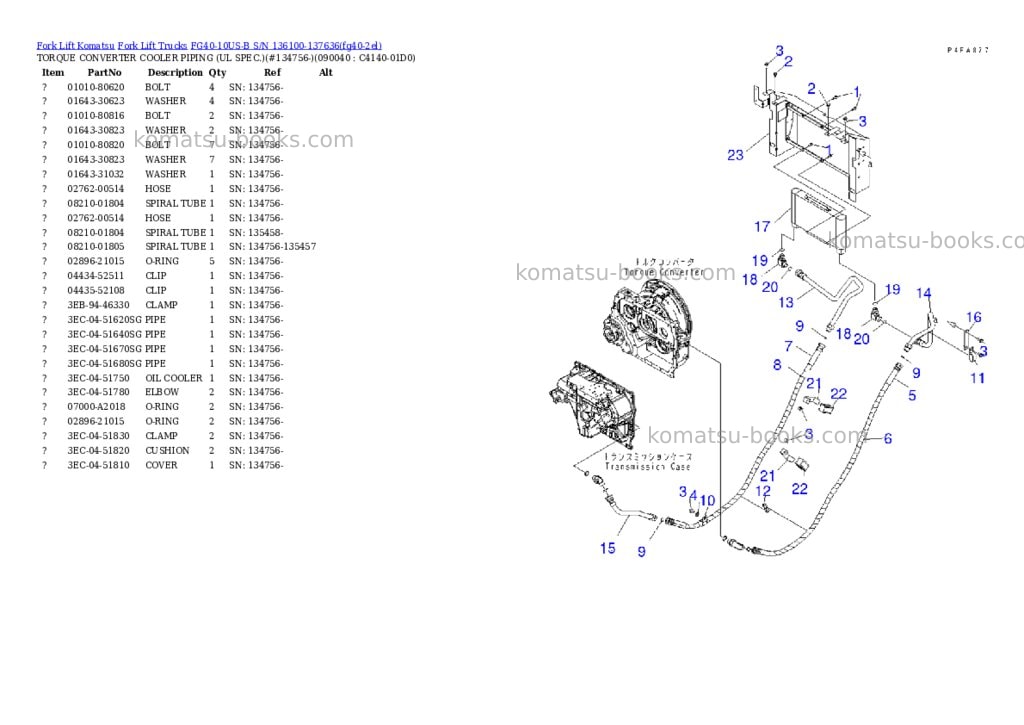 Komatsu FG40-10US-B S/N 136100-137636 Parts catalog cover Page 10