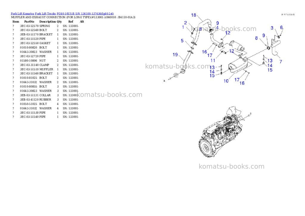 Komatsu FG40-10US-B S/N 136100-137636 Parts catalog cover Page 6