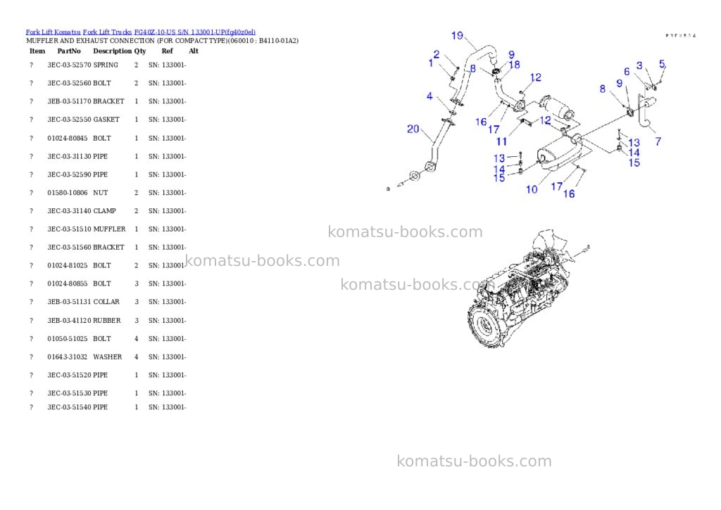 Komatsu fg40z-10-us s/n 133001-up Parts catalog cover Page 5