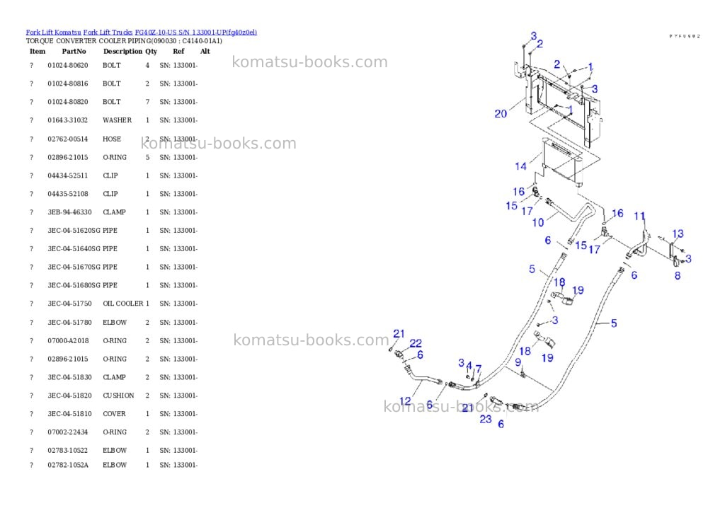 Komatsu fg40z-10-us s/n 133001-up Parts catalog cover Page 8