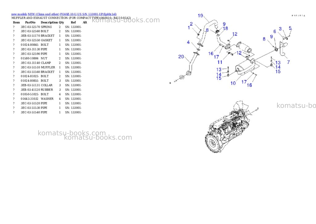 Komatsu fg40z-10-u-us s/n 133001-up Parts catalog cover Page 6 Komatsu fg40z-10-u-us s/n 133001-up Parts catalog cover Page 6