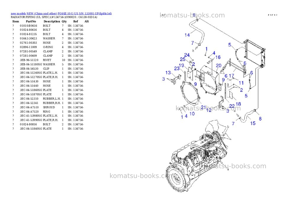 Komatsu fg40z-10-u-us s/n 133001-up Parts catalog cover Page 8 Komatsu fg40z-10-u-us s/n 133001-up Parts catalog cover Page 8