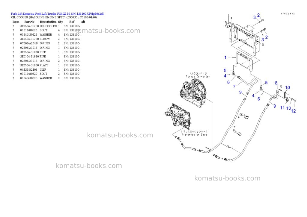 Komatsu FG40Z-10 S/N 136100-UP Parts catalog cover Page 11