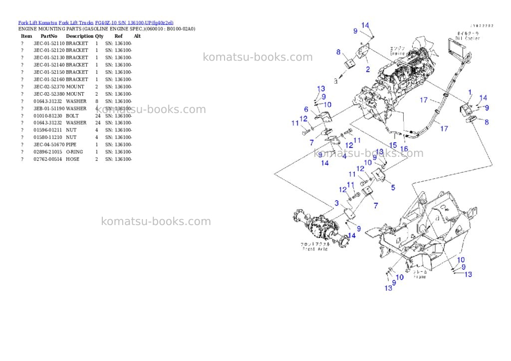 Komatsu FG40Z-10 S/N 136100-UP Parts catalog cover Page 4