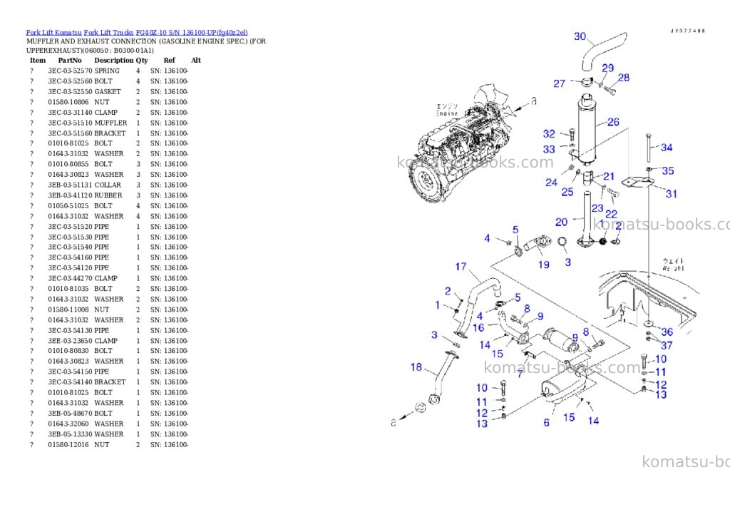 Komatsu FG40Z-10 S/N 136100-UP Parts catalog cover Page 8