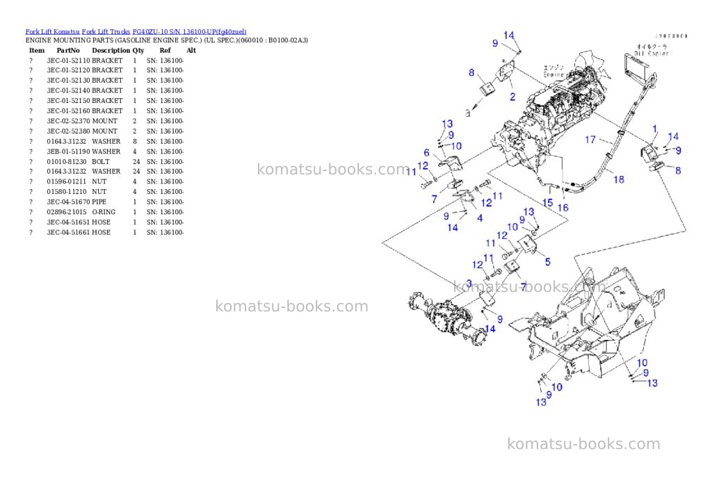 Komatsu FG40ZU-10 S/N 136100-UP Parts catalog cover Page 2 Komatsu FG40ZU-10 S/N 136100-UP Parts catalog cover Page 2
