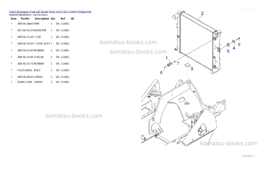 Komatsu fg45-10-us s/n 133001-up Parts catalog cover Page 6