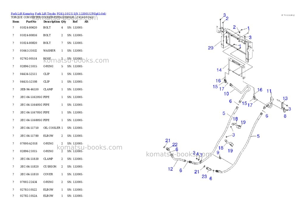 Komatsu fg45-10-us s/n 133001-up Parts catalog cover Page 8