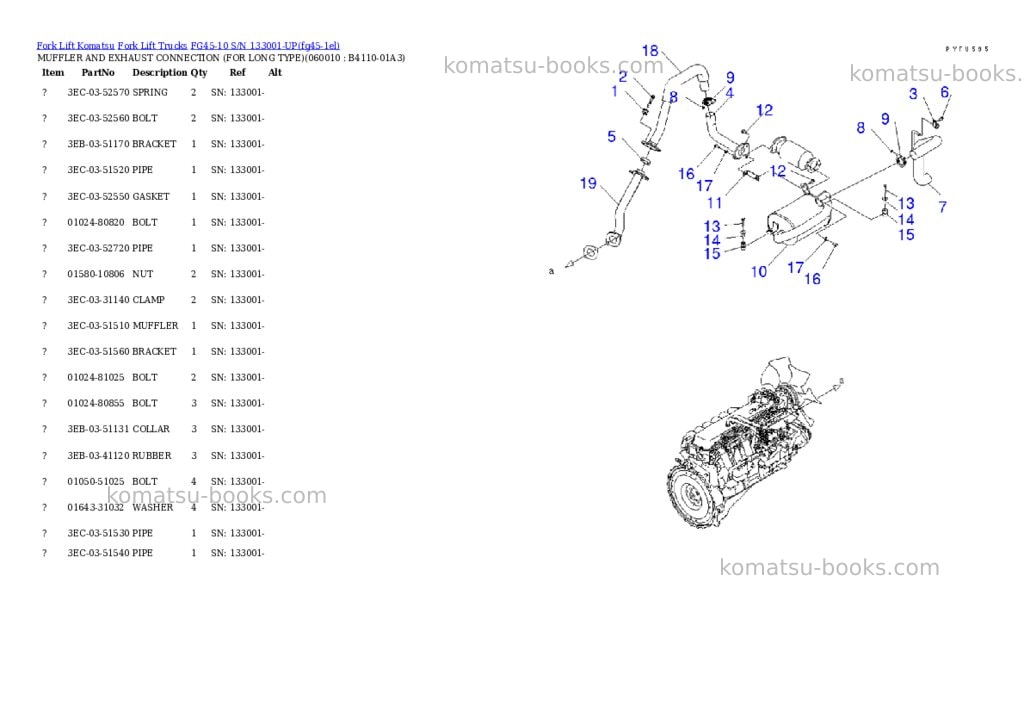 Komatsu fg45-10 s/n 133001-up Parts catalog cover Page 8 Komatsu fg45-10 s/n 133001-up Parts catalog cover Page 8