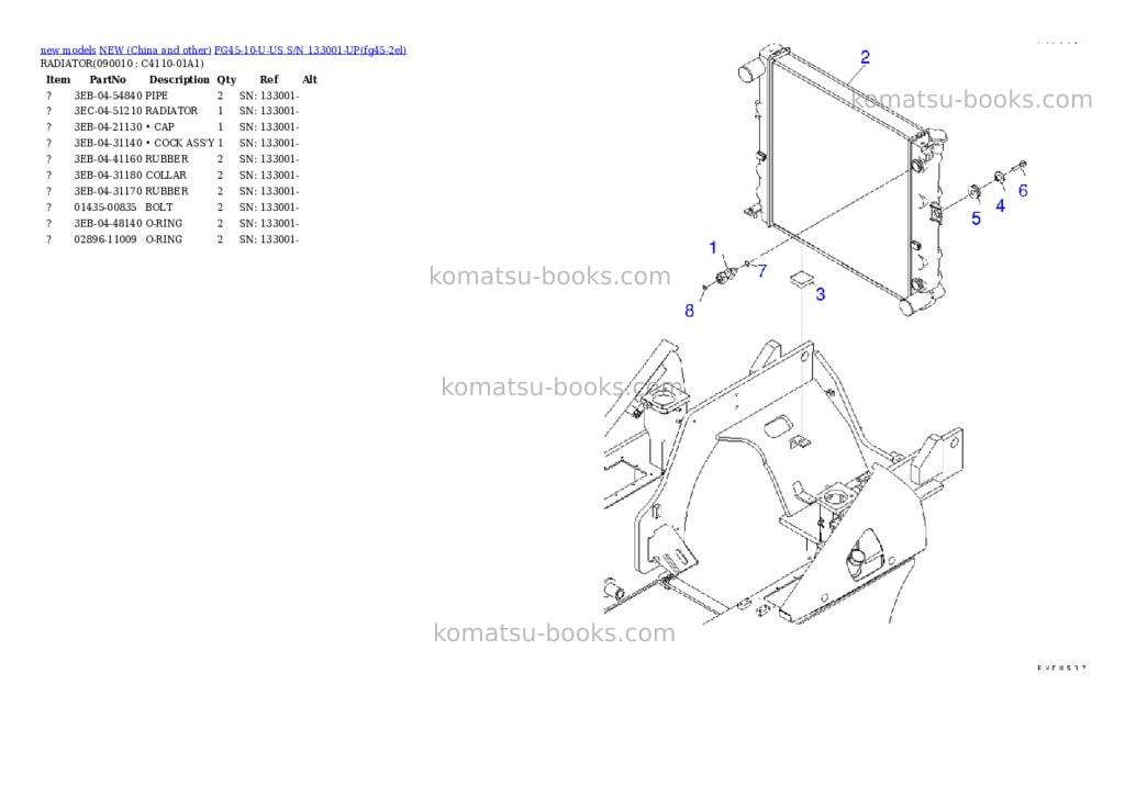 Komatsu fg45-10-u-us s/n 133001-up Parts catalog cover Page 7 Komatsu fg45-10-u-us s/n 133001-up Parts catalog cover Page 7
