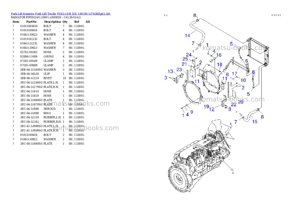 Komatsu FG45-10-B S/N 136100-137636 Parts catalog cover Page 10