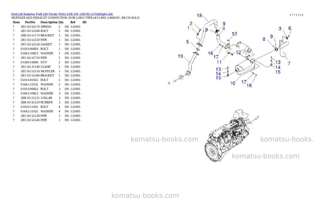 Komatsu FG45-10-B S/N 136100-137636 Parts catalog cover Page 7