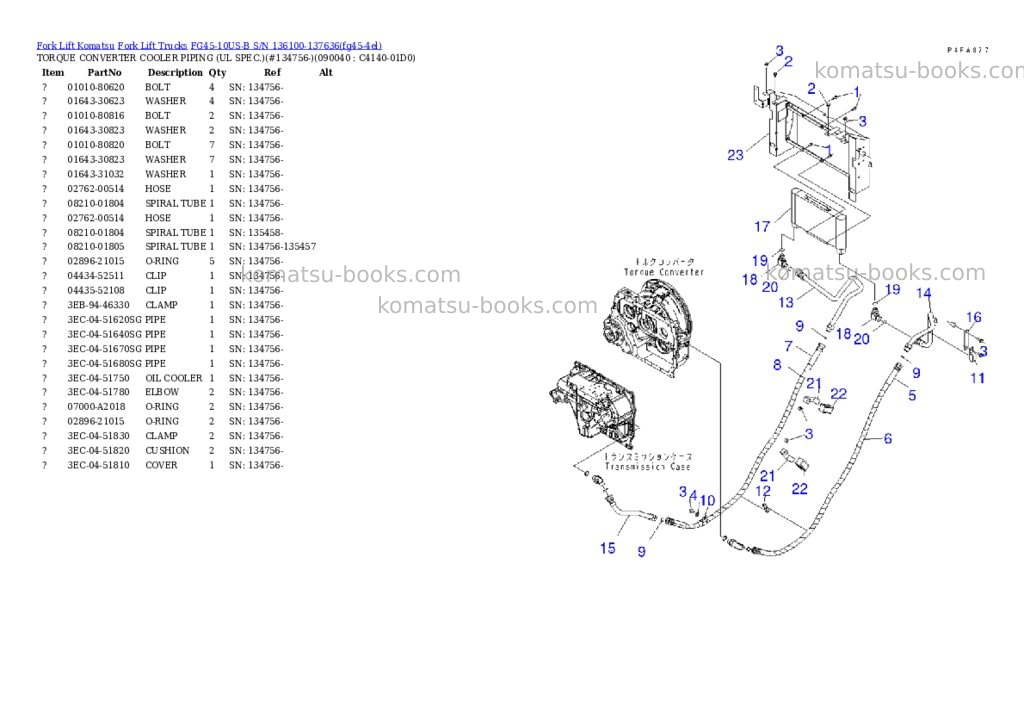 Komatsu FG45-10US-B S/N 136100-137636 Parts catalog cover Page 10