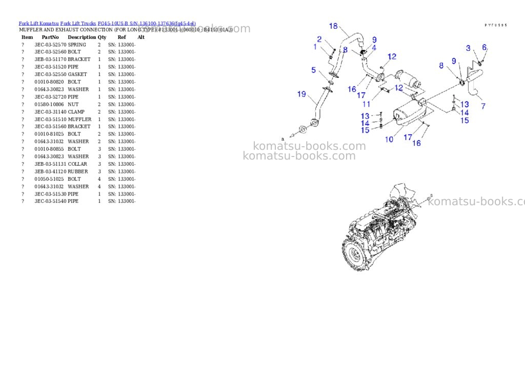 Komatsu FG45-10US-B S/N 136100-137636 Parts catalog cover Page 6