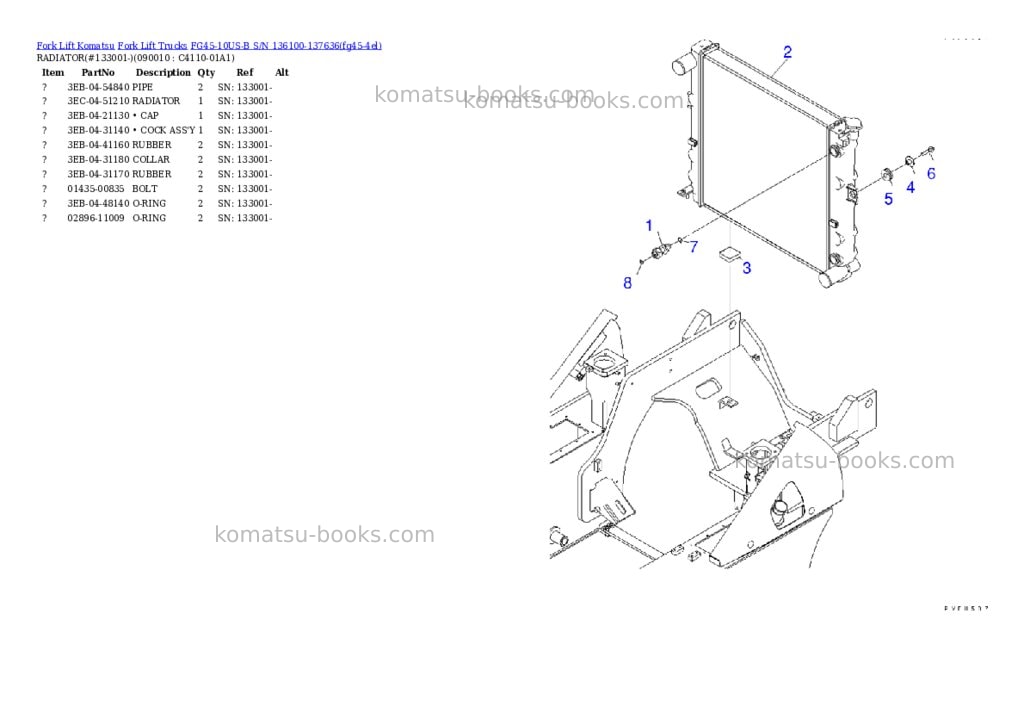 Komatsu FG45-10US-B S/N 136100-137636 Parts catalog cover Page 7