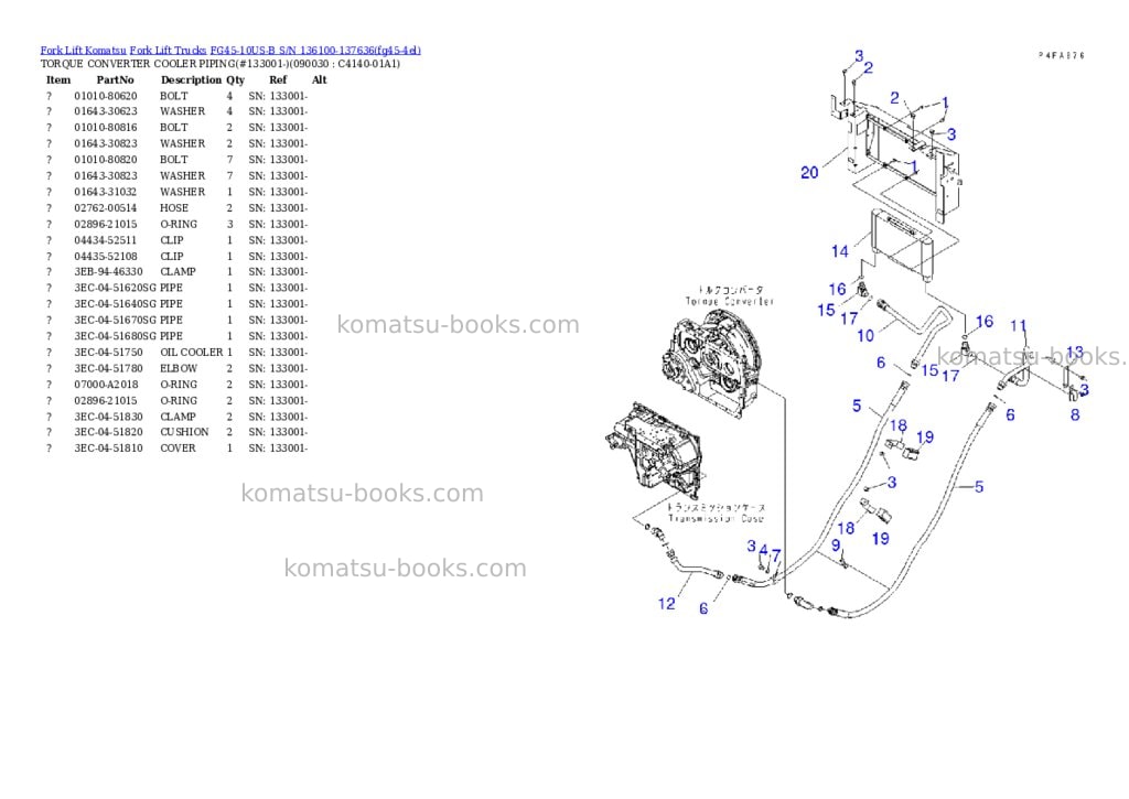 Komatsu FG45-10US-B S/N 136100-137636 Parts catalog cover Page 9