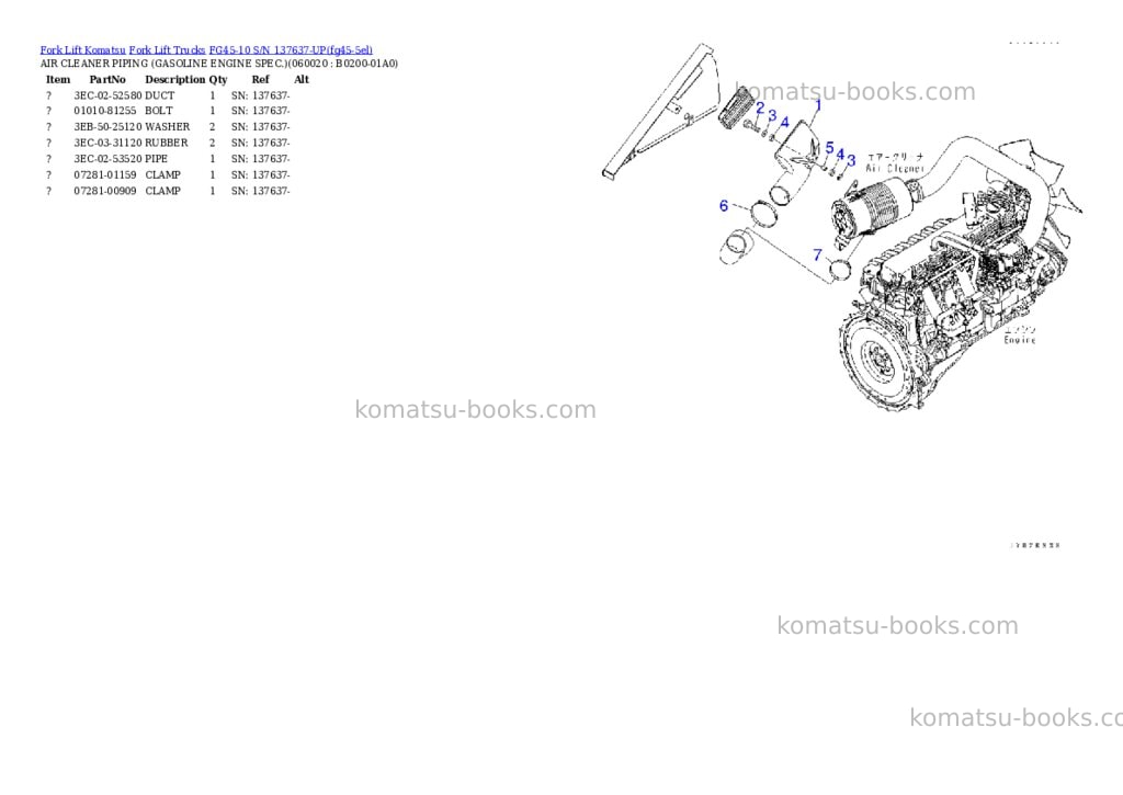 Komatsu FG45-10 S/N 137637-UP Parts catalog cover Page 4