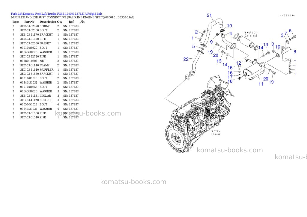 Komatsu FG45-10 S/N 137637-UP Parts catalog cover Page 6
