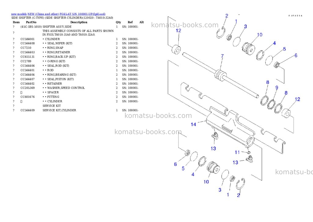 Komatsu fg45-at s/n 100001-up Parts catalog cover Page 10 Komatsu fg45-at s/n 100001-up Parts catalog cover Page 10